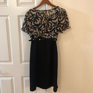 Women’s Black and Cream Dress Connected Size 10